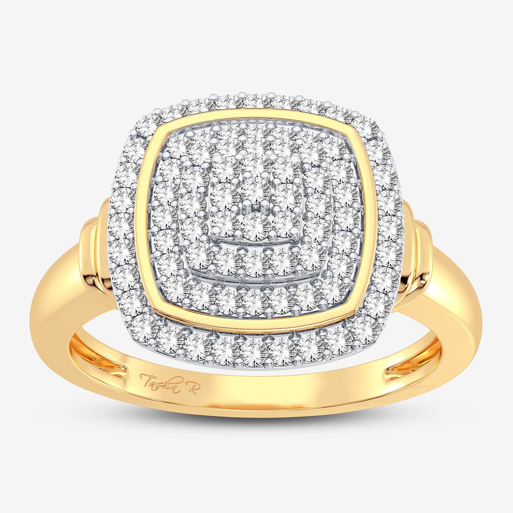 Chic 10k Yellow Gold 0.20CT Lab Diamond Womens Fashion Ring