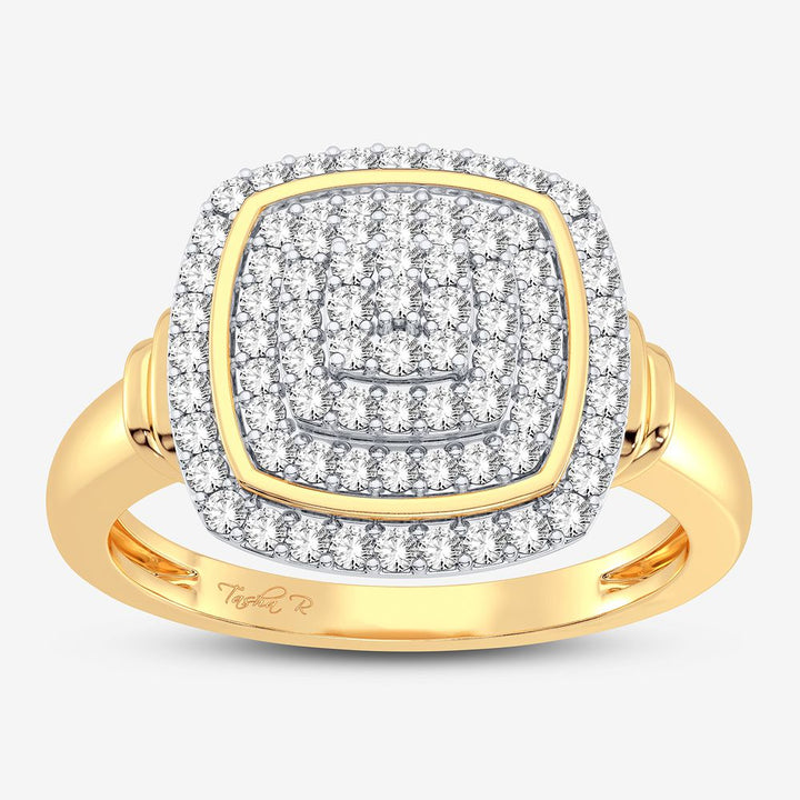 Chic 10k Yellow Gold 0.20CT Lab Diamond Womens Fashion Ring