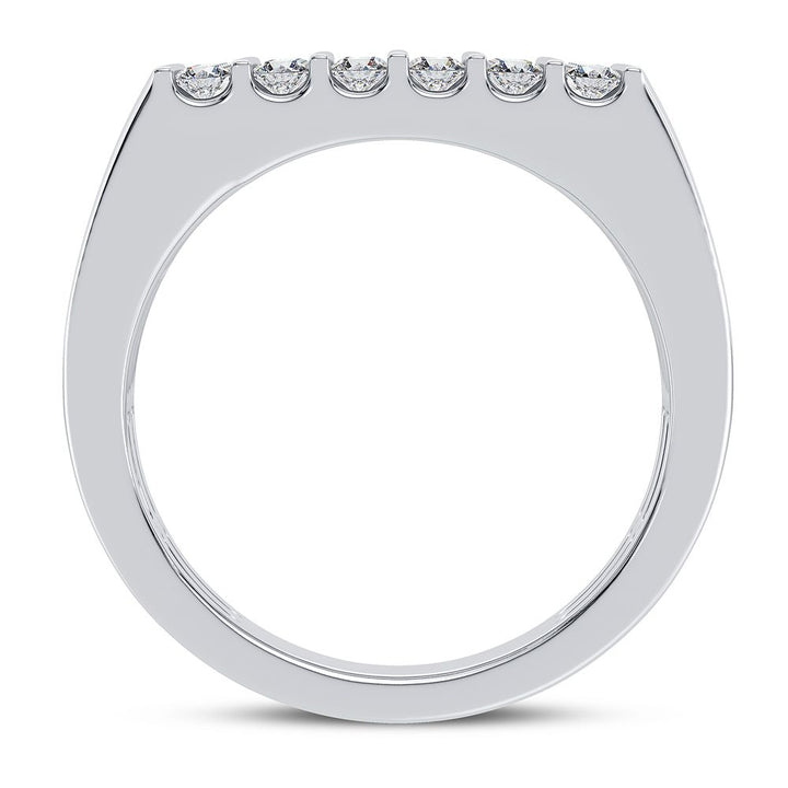 Sophisticated 14K White Gold Lab Diamond Mens Statement Ring