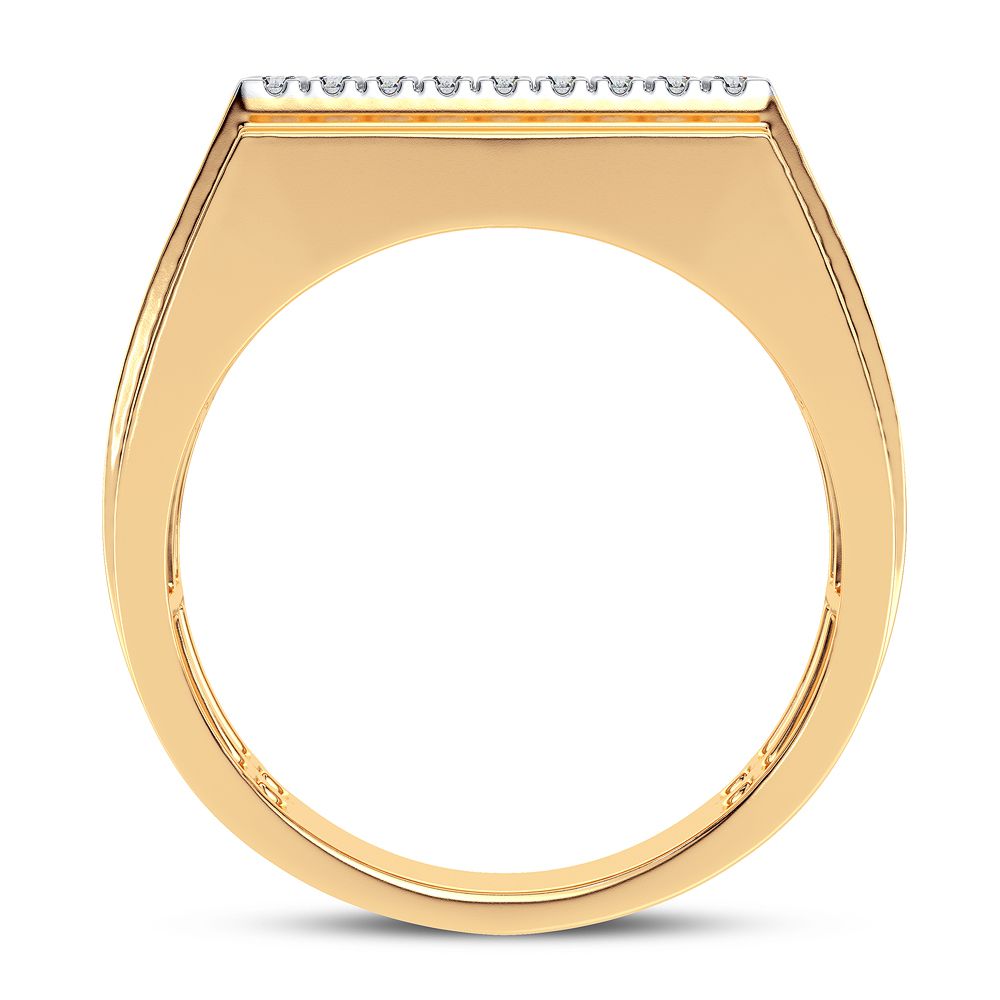 Bold 14K Yellow Gold 1CT Lab Diamond Mens Band