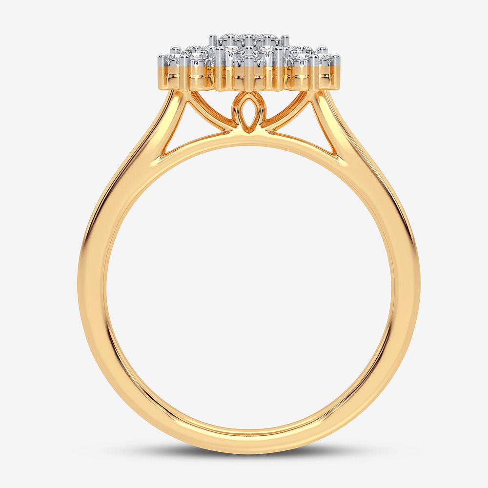 Chic 10k Yellow Gold Lab Diamond Womens Fashion Ring