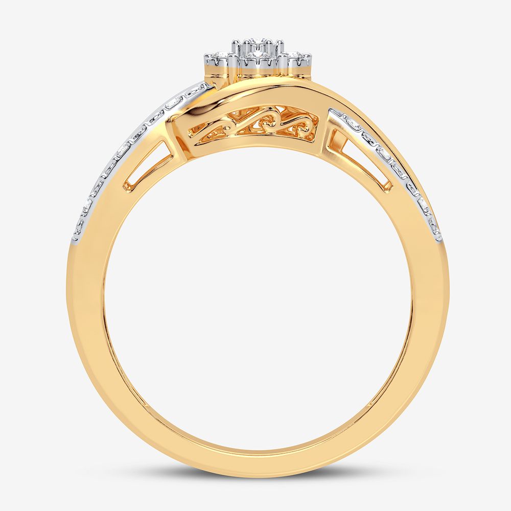10k Yellow Gold Lab Diamond Womens Fashion Ring - 0.10CT