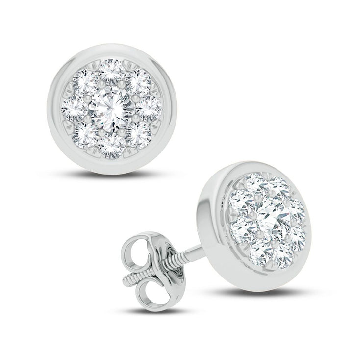 Chic 14k White Gold 0.25CT Lab Diamond Stud Earrings