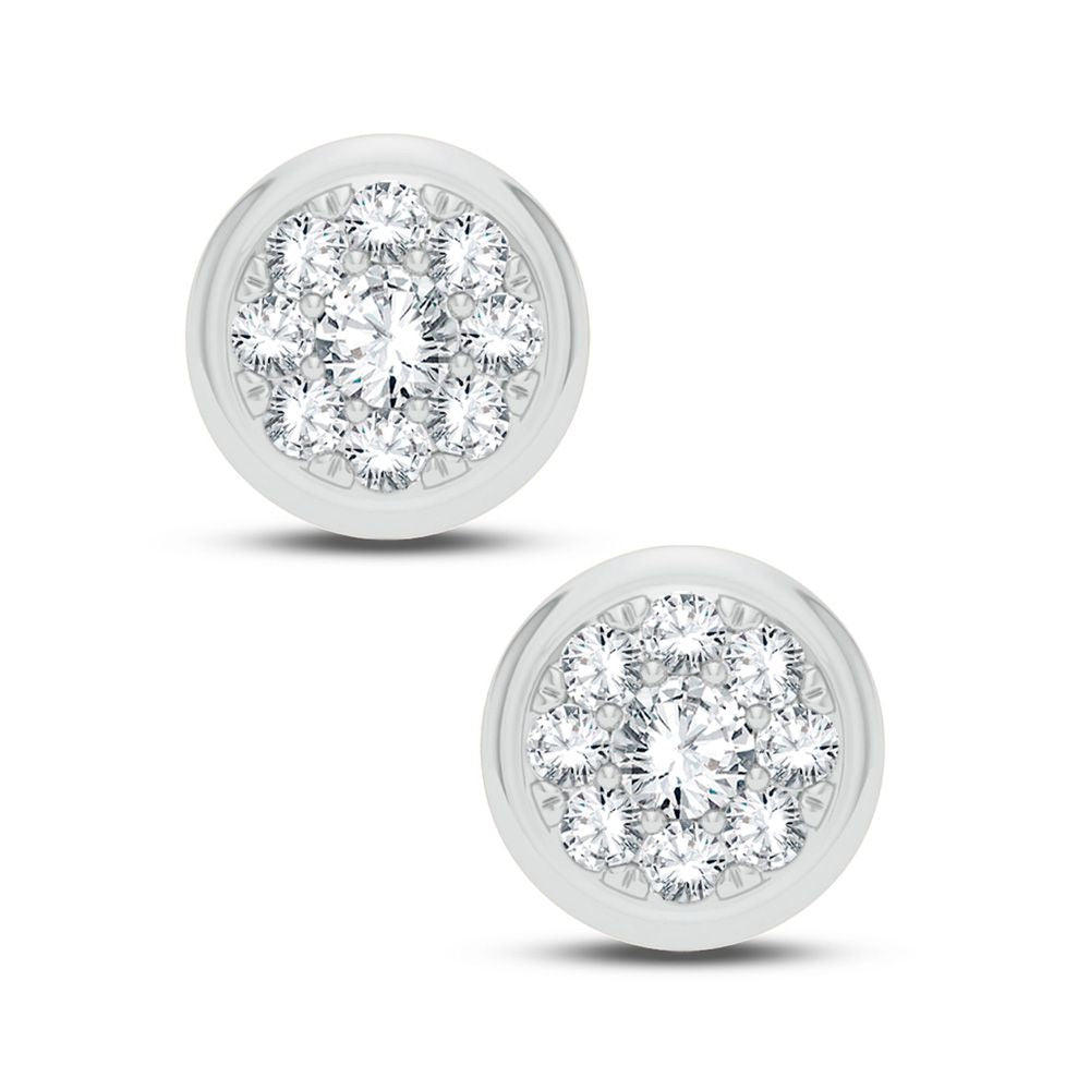 Chic 14k White Gold 0.25CT Lab Diamond Stud Earrings