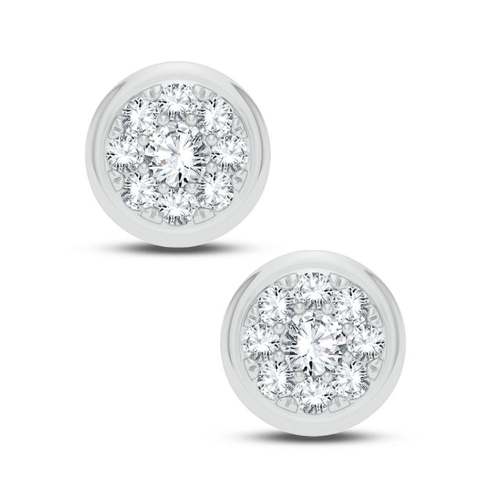 Chic 14k White Gold 0.25CT Lab Diamond Stud Earrings