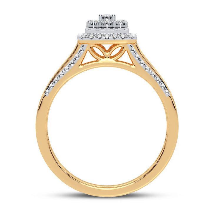 10k Yellow Gold Lab Diamond Womens Fashion Ring - 0.17CT Sparkle