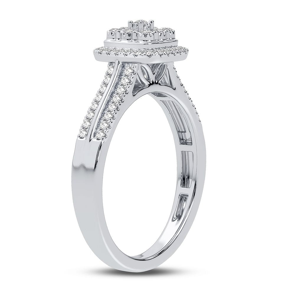 Sparkling 0.17CT Lab Diamond Womens 10k White Gold Ring