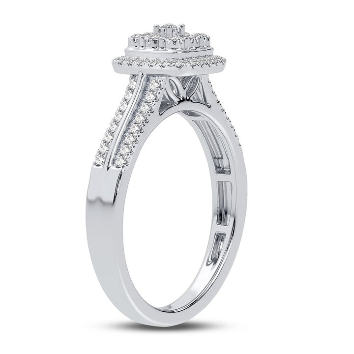 Sparkling 0.17CT Lab Diamond Womens 10k White Gold Ring