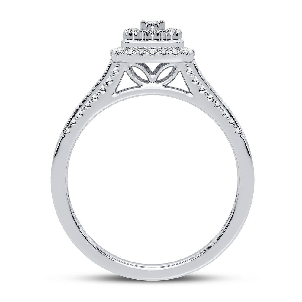 Sparkling 0.17CT Lab Diamond Womens 10k White Gold Ring
