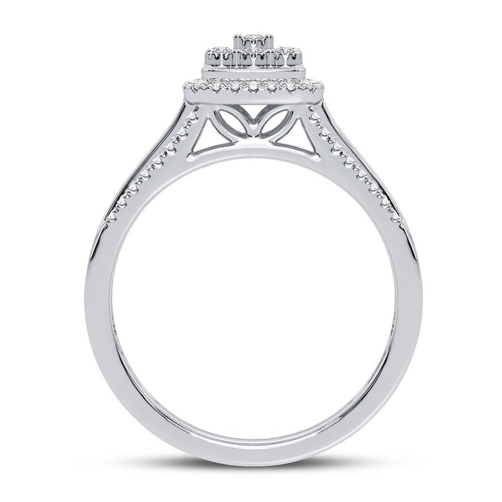 Sparkling 0.17CT Lab Diamond Womens 10k White Gold Ring
