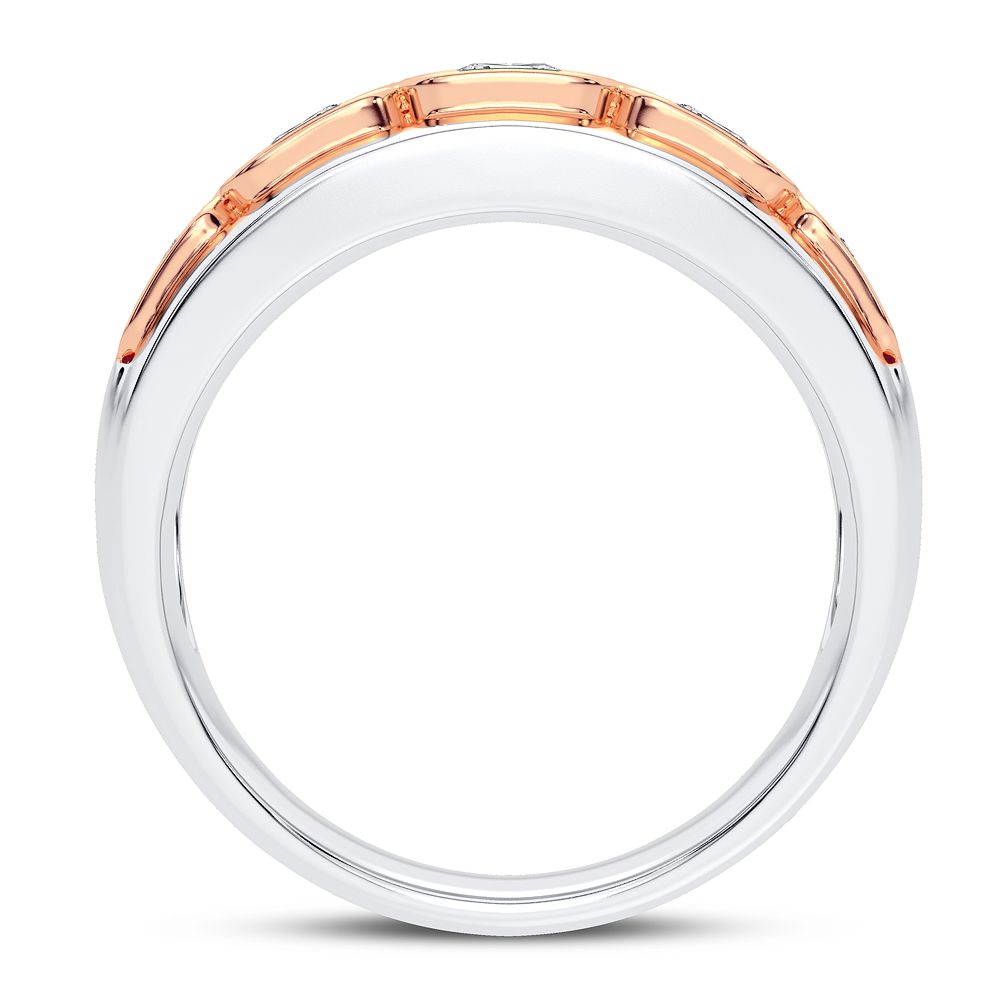 Masculine 14K White Gold 1CT Lab Diamond Mens Ring