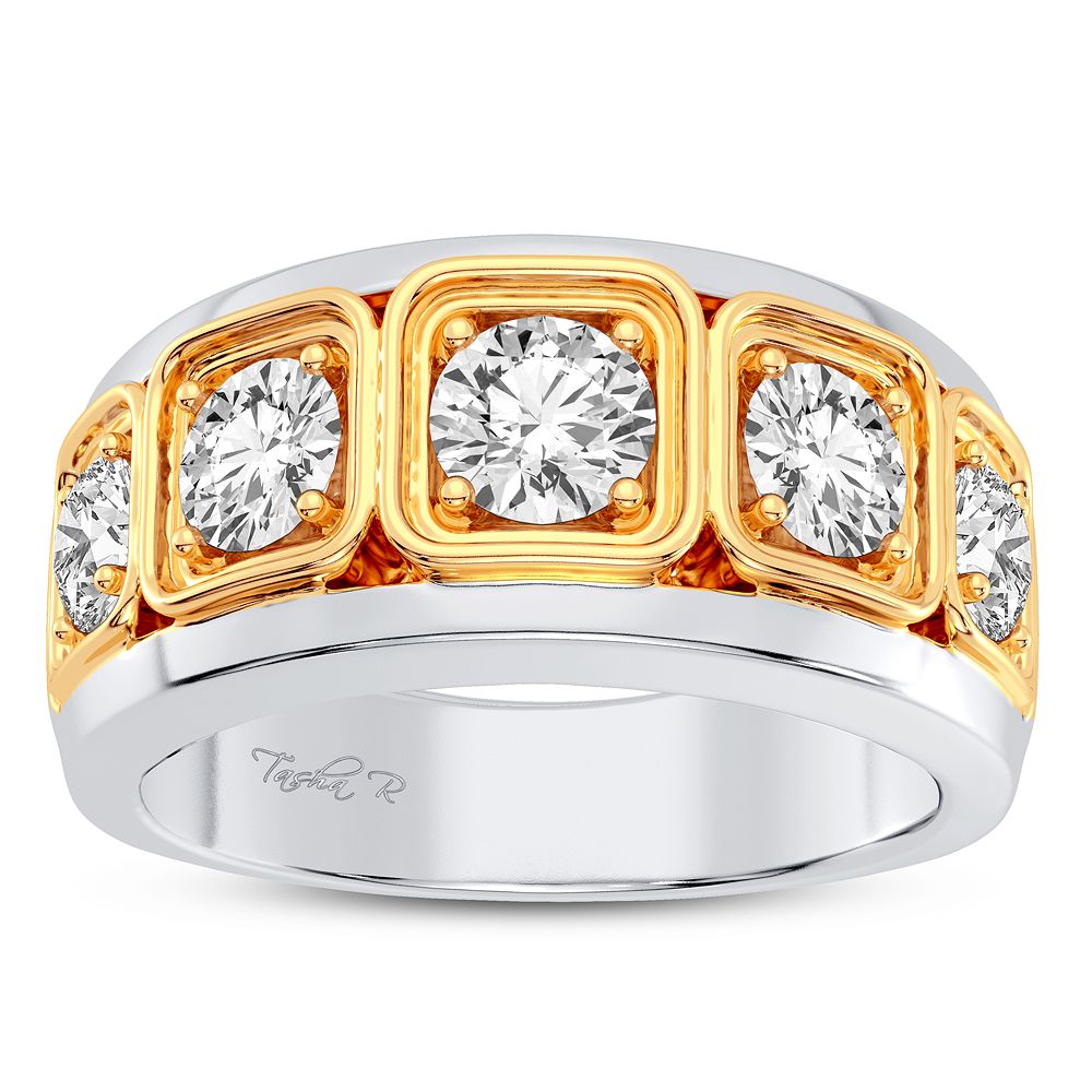 14K White Gold 2CT Lab Diamond Mens Luxury Statement Ring