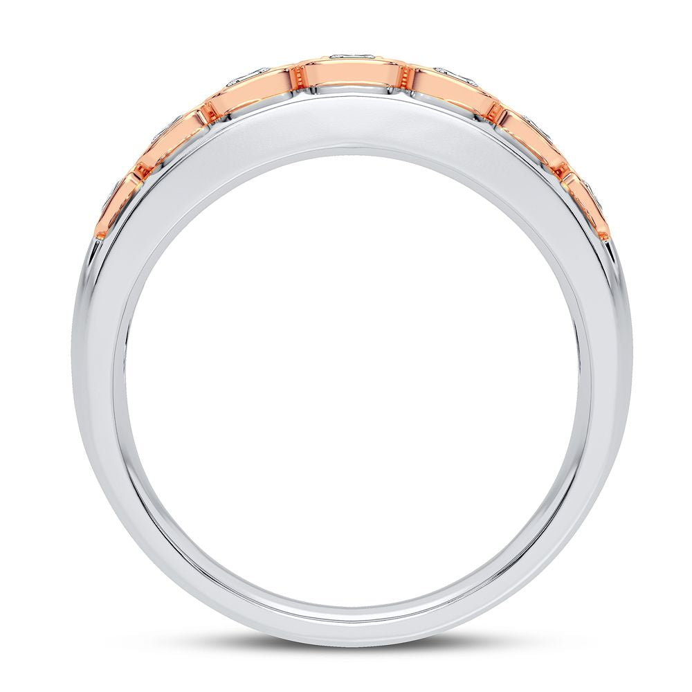 Sophisticated 14K White Gold Lab Diamond Mens Statement Ring