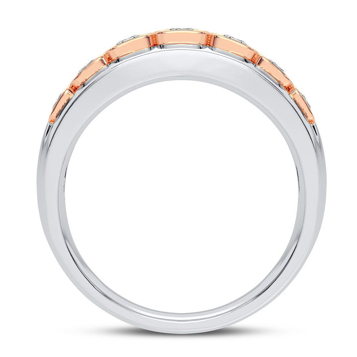 Sophisticated 14K White Gold Lab Diamond Mens Statement Ring