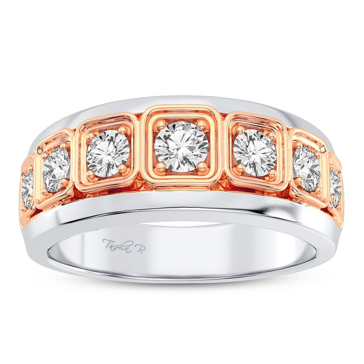 Refined 14K White Gold Lab Diamond Mens Signature Ring