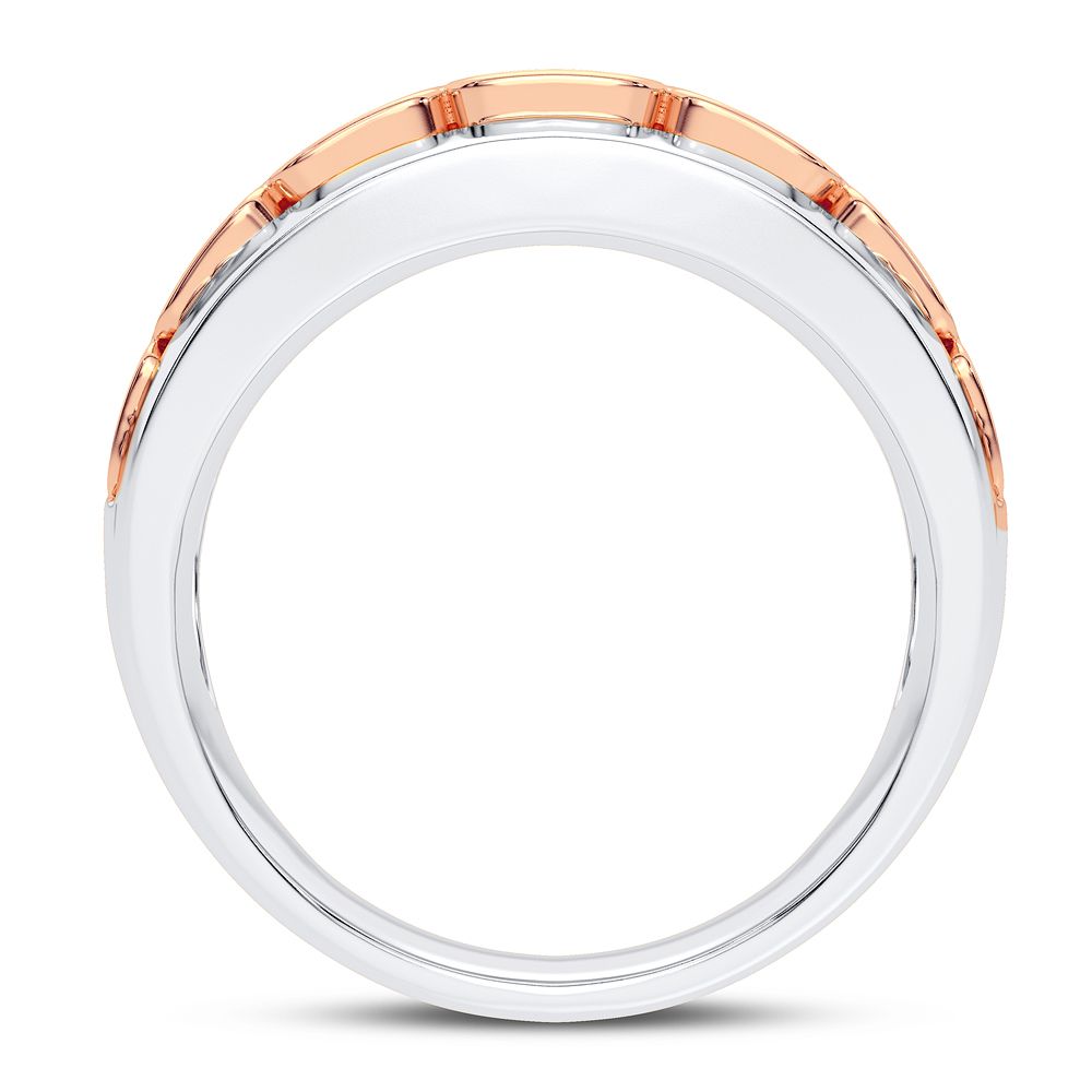 Refined 14K White Gold Lab Diamond Mens Signature Ring