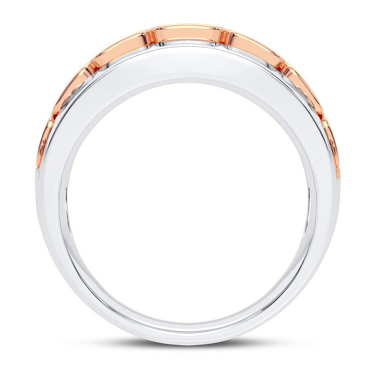 Refined 14K White Gold Lab Diamond Mens Signature Ring