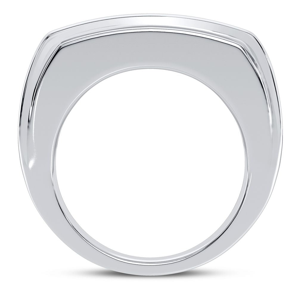 14K White Gold 1.00CT Lab Diamond Mens Signature Ring