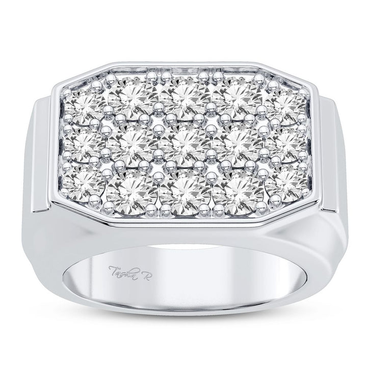 14K White Gold 3.00CT Lab Diamond Mens Luxury Ring