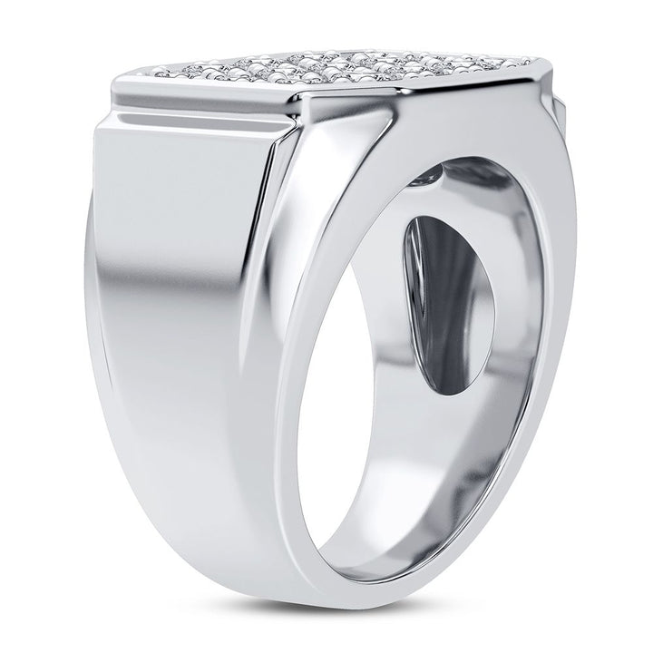 14K White Gold 3.00CT Lab Diamond Mens Luxury Ring