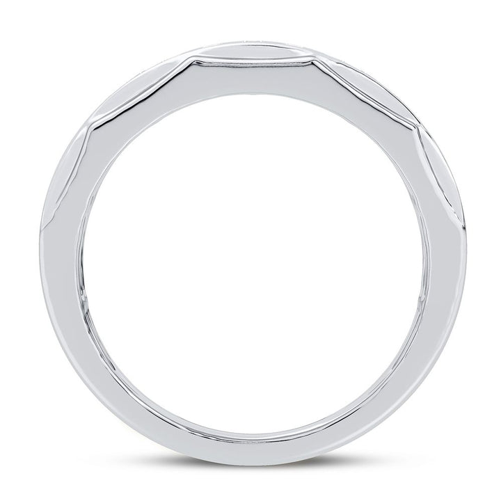 14K White Gold 1CT Lab Diamond Mens Luxury Band Ring