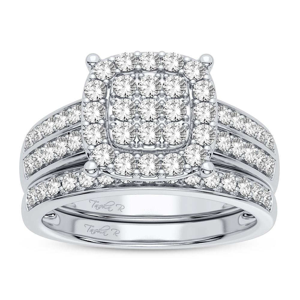 10k White Gold Lab Diamond Bridal Ring - Loves Eternal Sparkle
