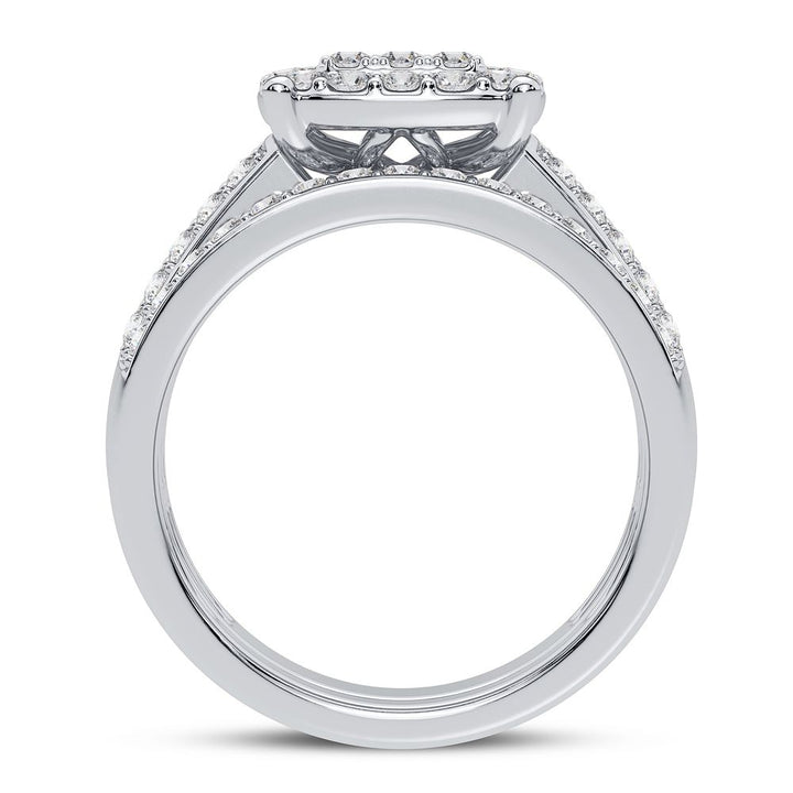 10k White Gold Lab Diamond Bridal Ring - Loves Eternal Sparkle