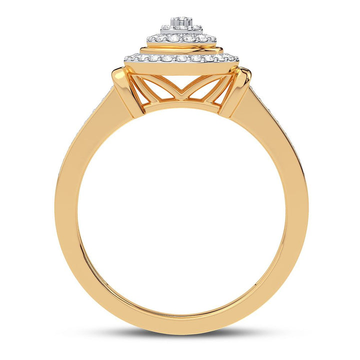 Chic 14K Yellow Gold Lab Diamond Womens Fashion Ring