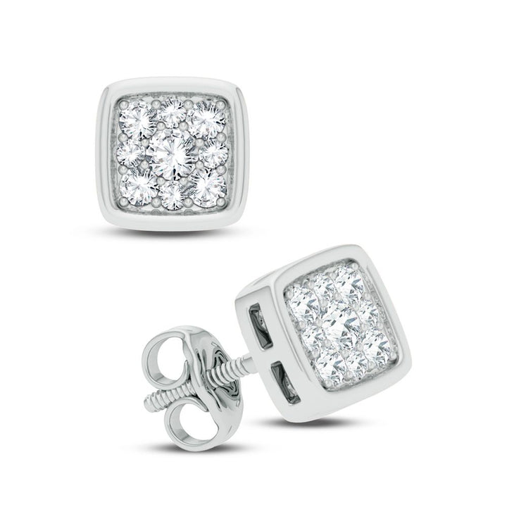 Chic 14k White Gold Lab Diamond Stud Earrings (0.25 CT)