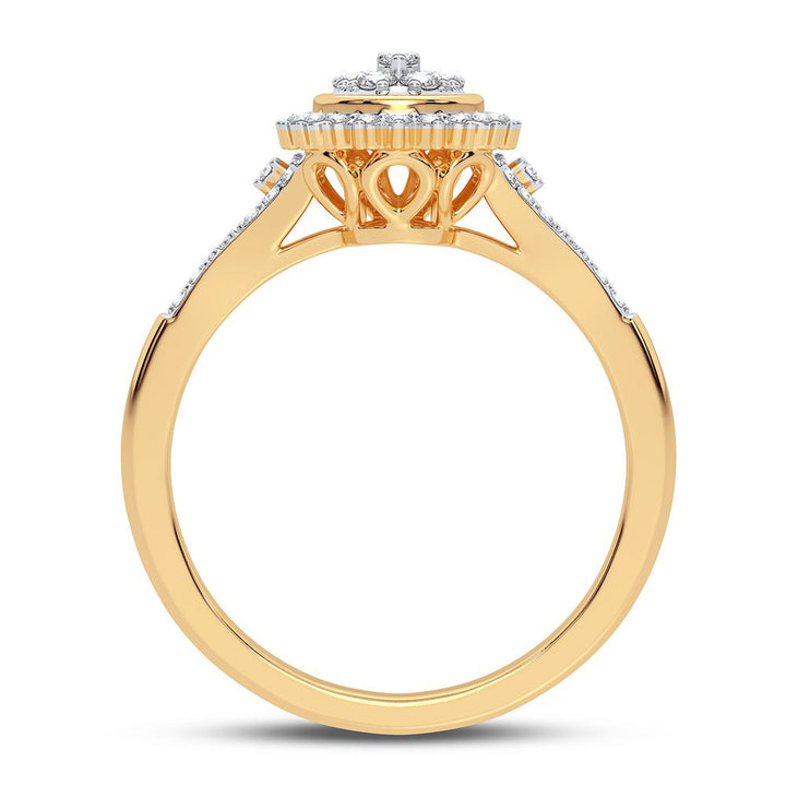 Chic 10k Yellow Gold Lab Diamond Womens Fashion Ring 0.25CT