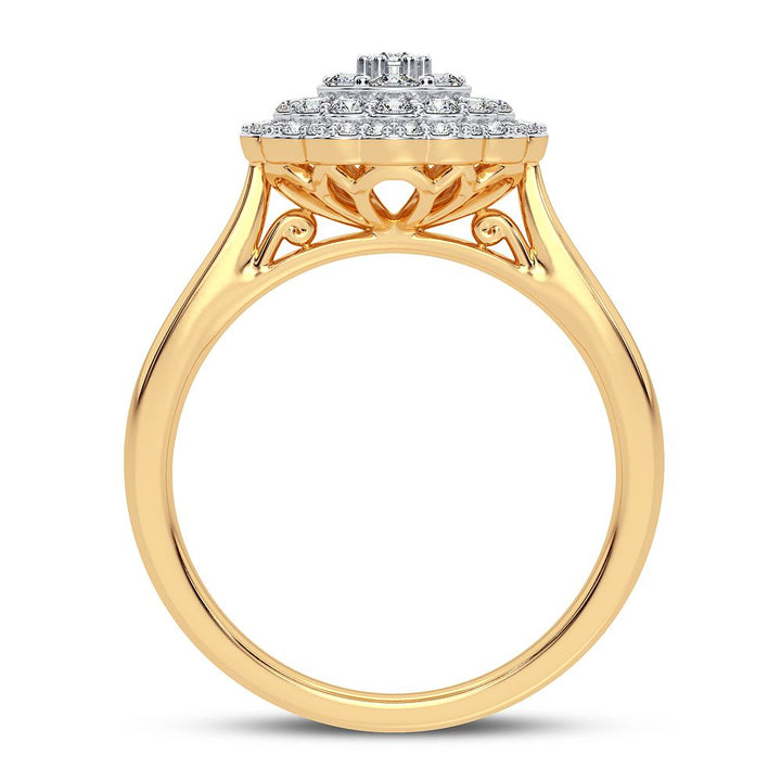 Timeless 10k Yellow Gold 0.50CT Lab Diamond Engagement Ring