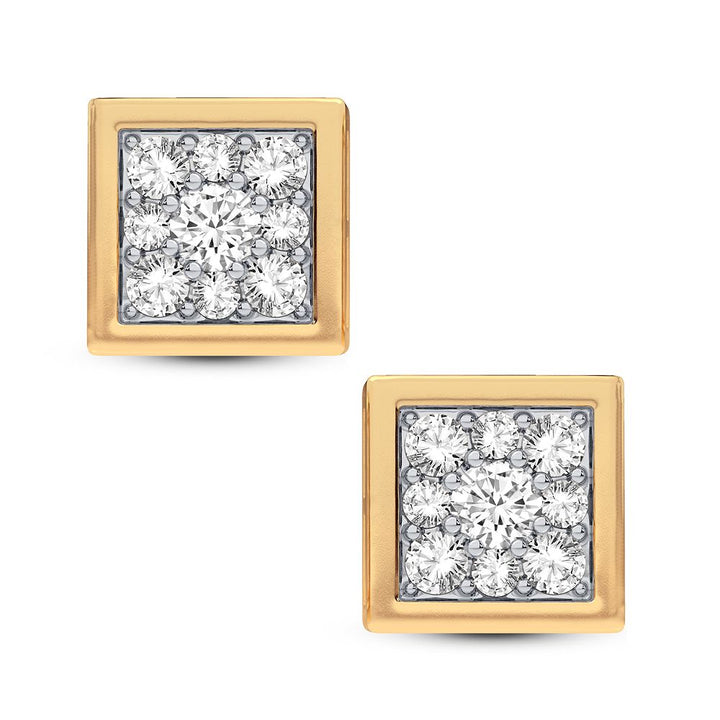 14k Yellow Gold Lab Diamond Stud Earrings for Women