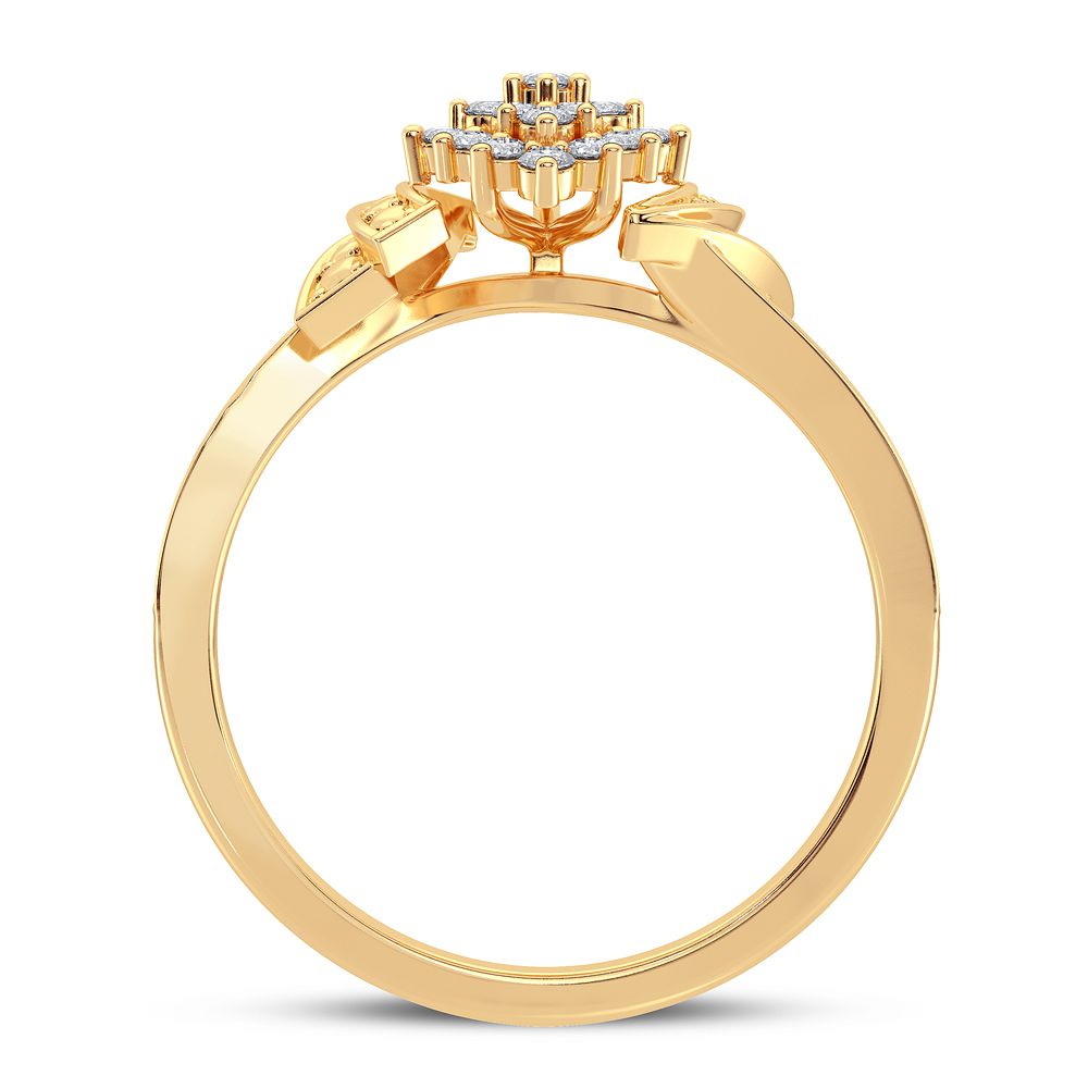 Chic 10k Yellow Gold Lab Diamond Fashion Ring for Women