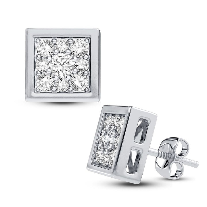 14k White Gold Lab Diamond Stud Earrings for Women