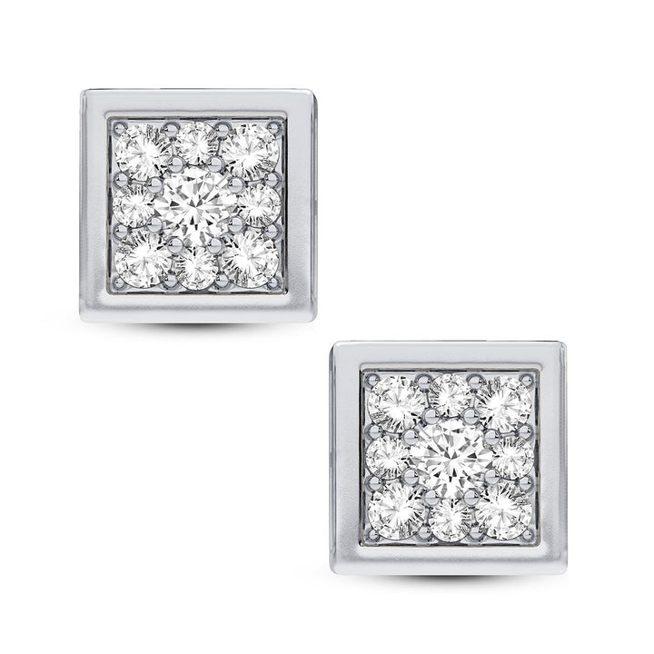 14k White Gold Lab Diamond Stud Earrings for Women