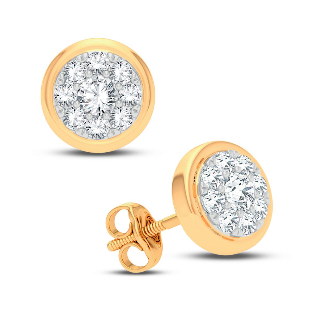 Brilliant Lab Diamond Earrings in 14k Yellow Gold