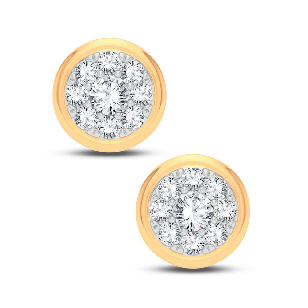 Brilliant Lab Diamond Earrings in 14k Yellow Gold