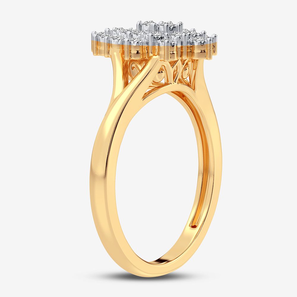 Chic 10k Yellow Gold Lab Diamond Womens Fashion Ring