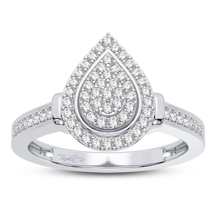 Chic 14k White Gold Lab Diamond Fashion Ring for Her