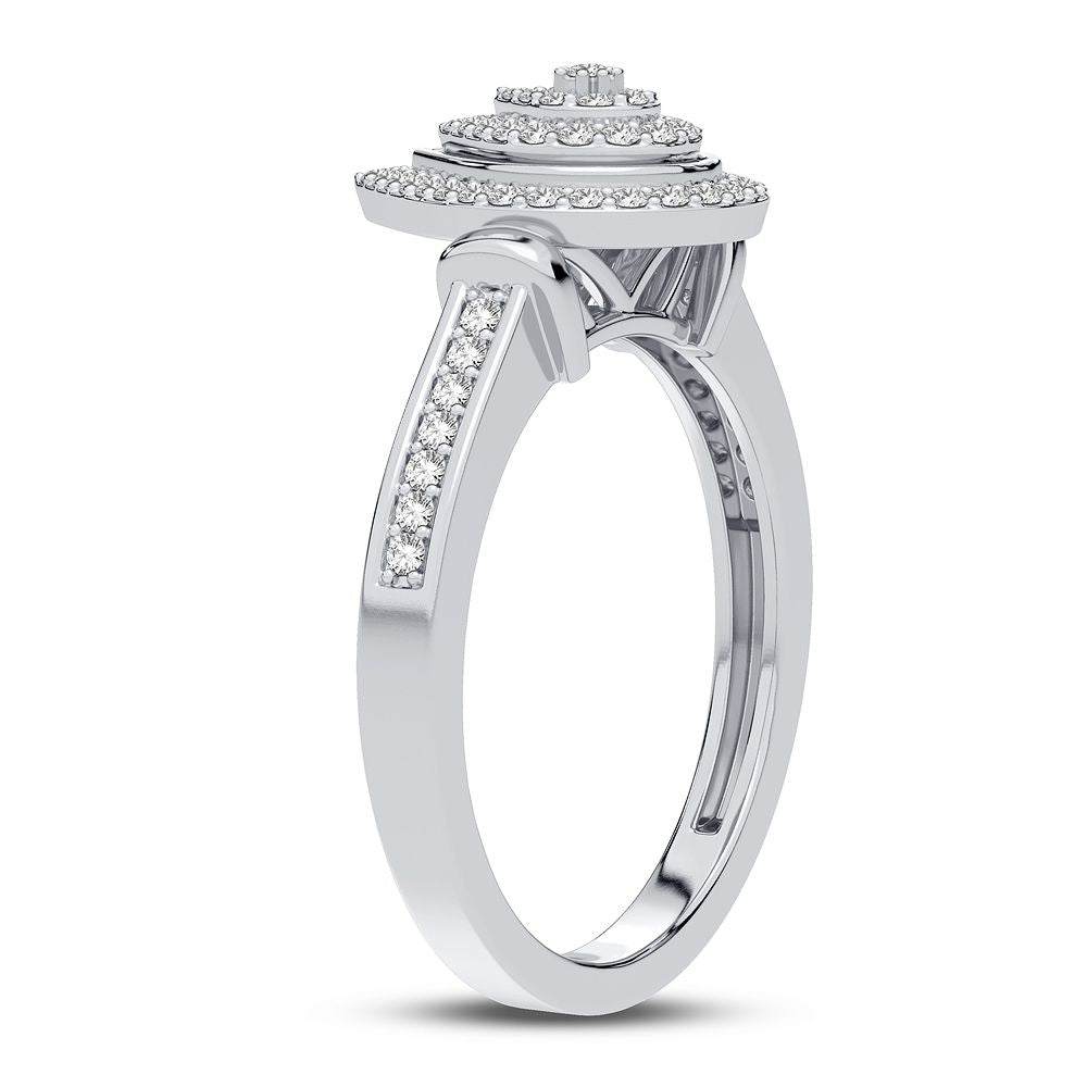 Chic 14k White Gold Lab Diamond Fashion Ring for Her