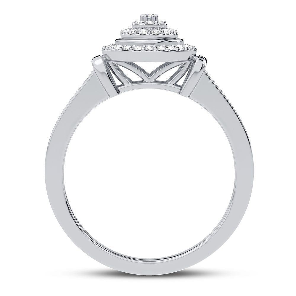 Chic 14k White Gold Lab Diamond Fashion Ring for Her