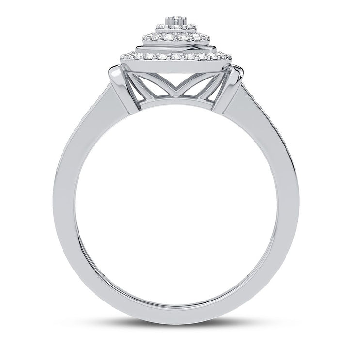 Chic 14k White Gold Lab Diamond Fashion Ring for Her