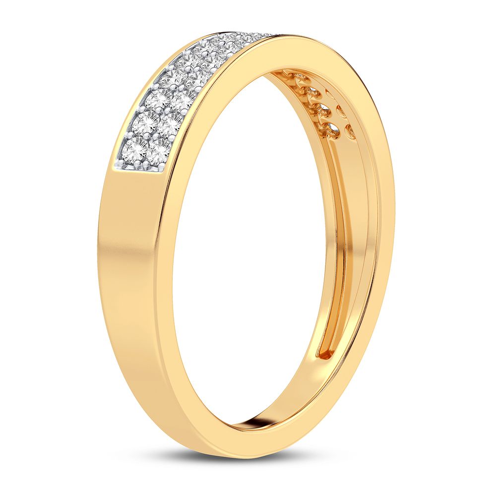 Chic 10k Yellow Gold 0.25CT Lab Diamond Minimalist Band