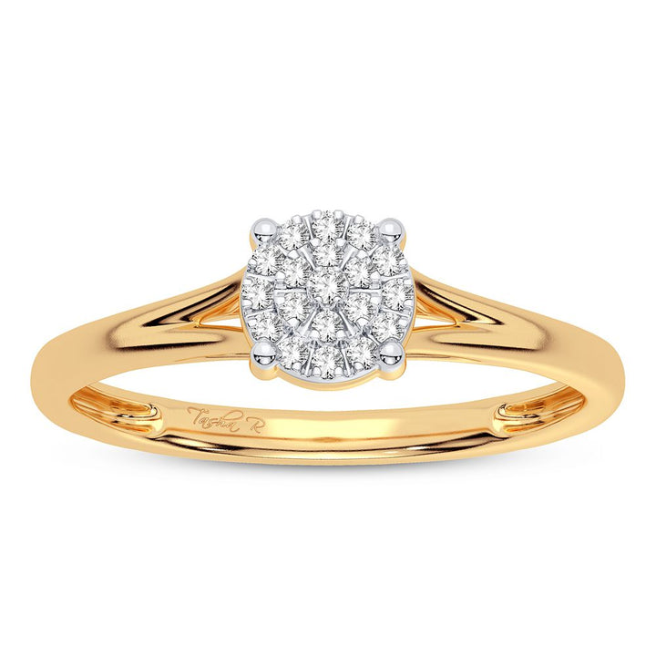 Delicate 10K Gold 0.06CT Lab Diamond Womens Ring