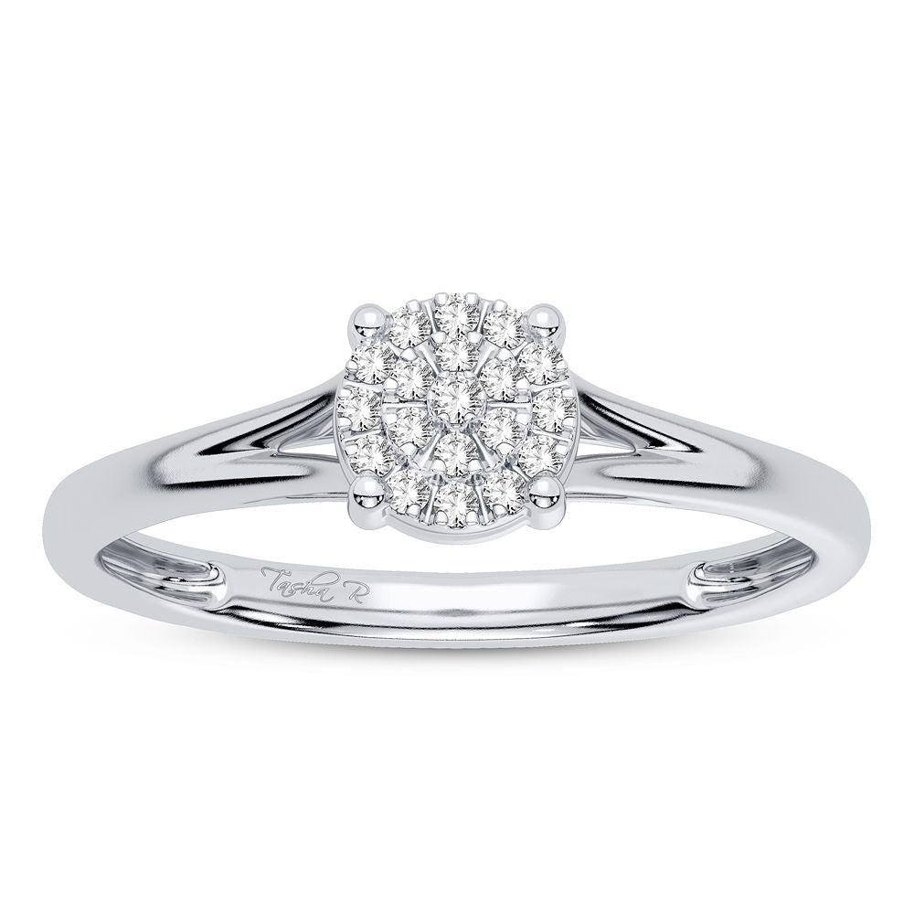 10k White Gold Lab Diamond Promise Ring for Her