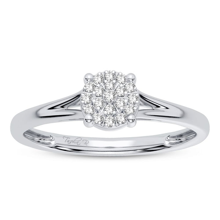 10k White Gold Lab Diamond Promise Ring for Her