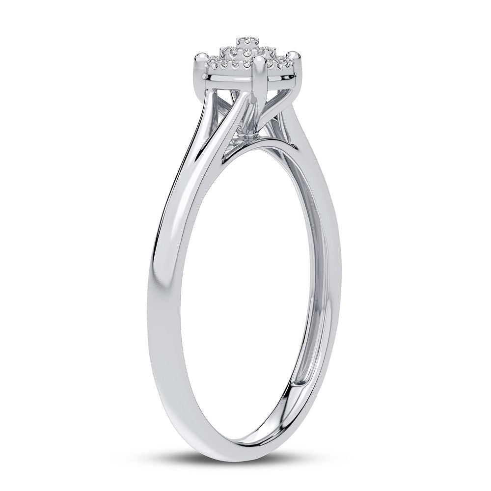 10k White Gold Lab Diamond Promise Ring for Her