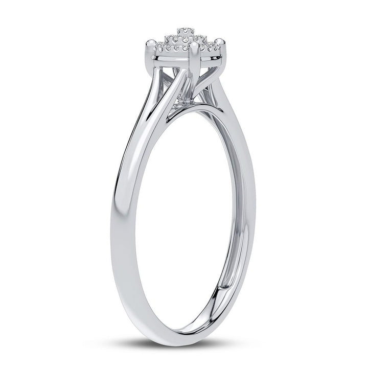 10k White Gold Lab Diamond Promise Ring for Her