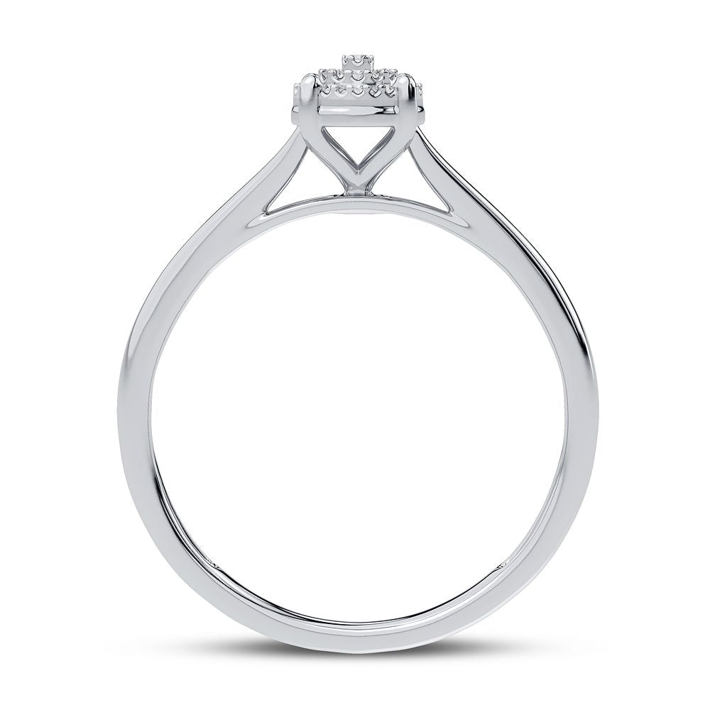 10k White Gold Lab Diamond Promise Ring for Her