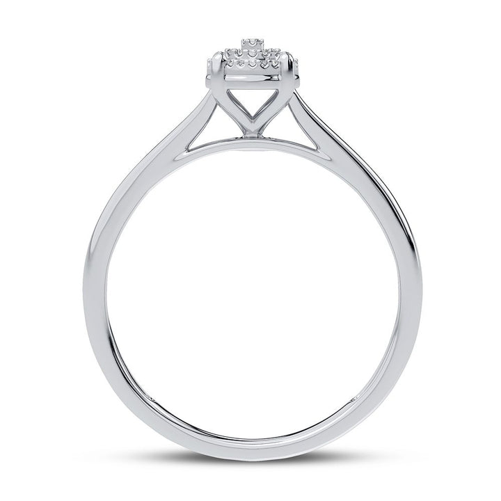 10k White Gold Lab Diamond Promise Ring for Her